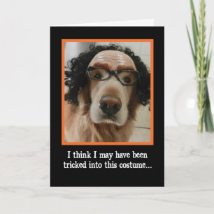 Chien mignon en Masque amusant Carte d'Halloween
