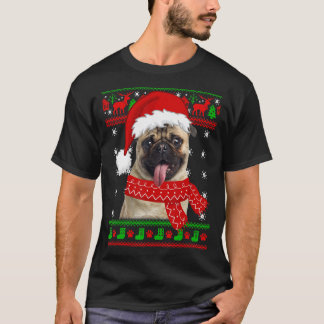 Chien Mignon Pug Chapeau de Père Noël Sweat de Noë
