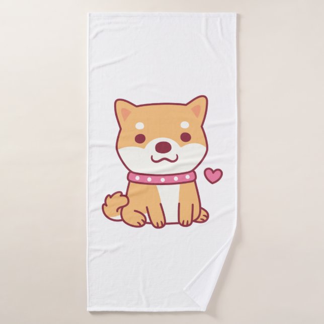 Chien mignon Shiba Inu (Serviette de bain)