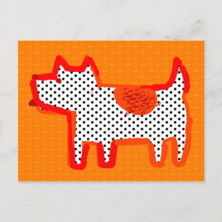 'chien orange' peinture numérique Carte postale