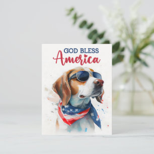 Chien patriote - Beagle Carte du 4 juillet