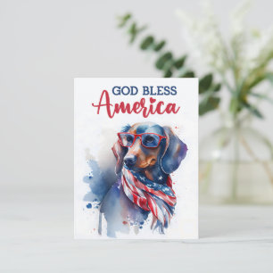 Chien patriote - Dachshund Carte du 14 juillet