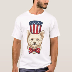 Chien patriotique chapeau haut de forme vintage ve