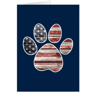 Chien patriotique, empreinte de patte de drapeau