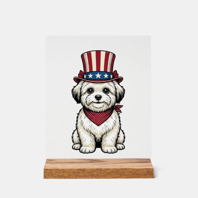 Chien Patriotique Gravure Vintage Design Vectoriel (Recto)