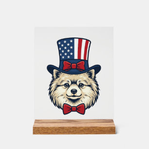 Chien Patriotique Tête Gravure Vintage Design Vect