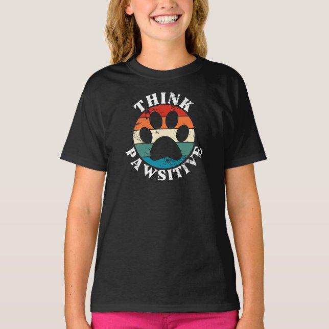 Chien Paw Paw Pawsitive T-Shirt (Devant)
