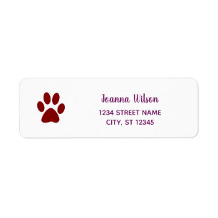 Chien Paw Personnaliser l'étiquette d'adresse de r