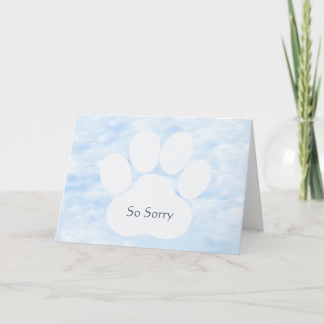 Chien Pawprint Donc Désolé Carte de Sympathie (Devant)