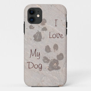 Chien Pawprints -I Love My Dog iPhone 5 coque