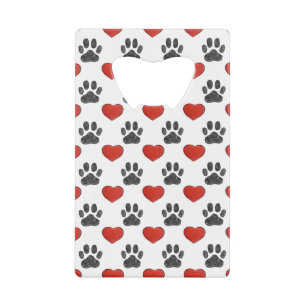 Chien Paws Et Coeurs Rouges Peinture Motif