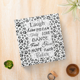 Chien Paws noir et blanc Polka Dot 3 Classeur anne