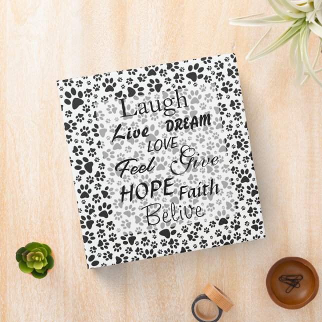 Chien Paws noir et blanc Polka Dot 3 Classeur anne (In Situ)