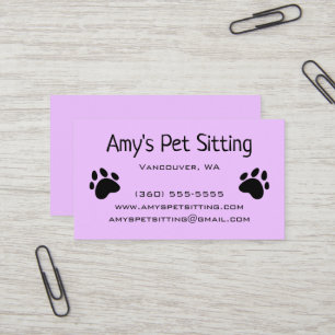 Chien Paws Pastel Purple Cartes de visite