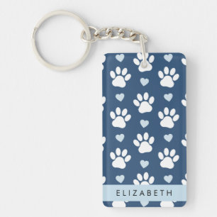 Chien Paws, White Paws, Blue Hearts, Votre Nom