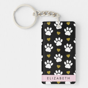 Chien Paws, White Paws, Gold Hearts, Votre Nom