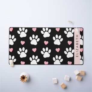 Chien Paws, White Paws, Rose Hearts, Votre Nom