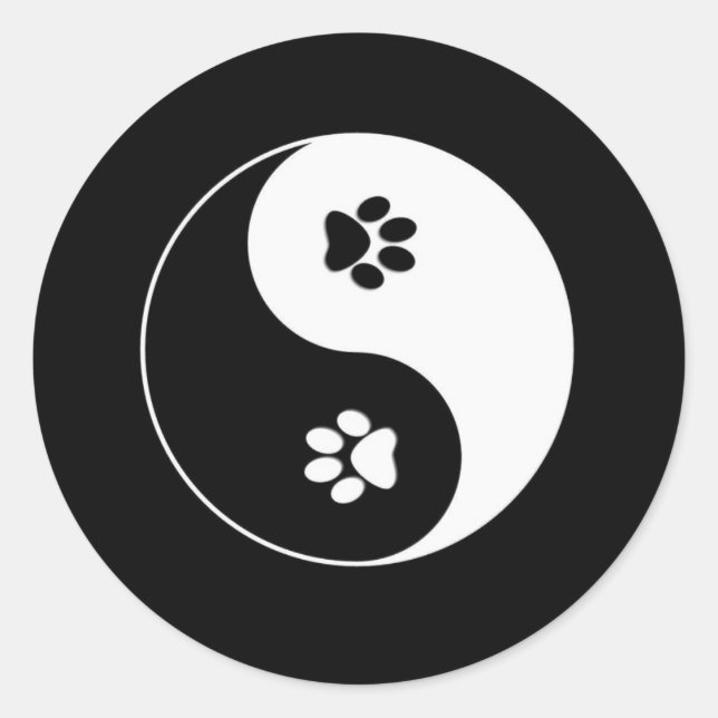 Chien Paws Yin Yang Sticker (Devant)