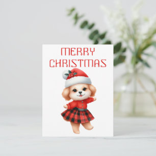 Chien qui danse - Carte de Noël