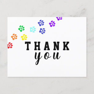 Chien Rainbow Paw Carte de remerciements personnal