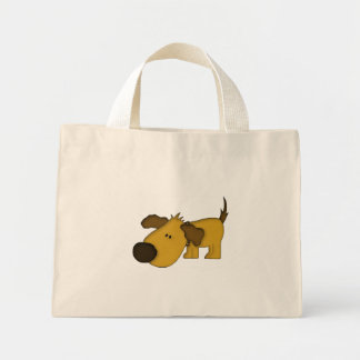 Chien reniflant mignon fourre-tout sac de courses