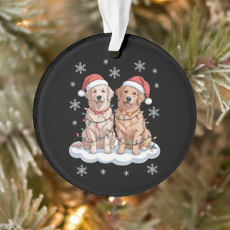 Chien Retriever doré Noël Chapeau de Père Noël Lum