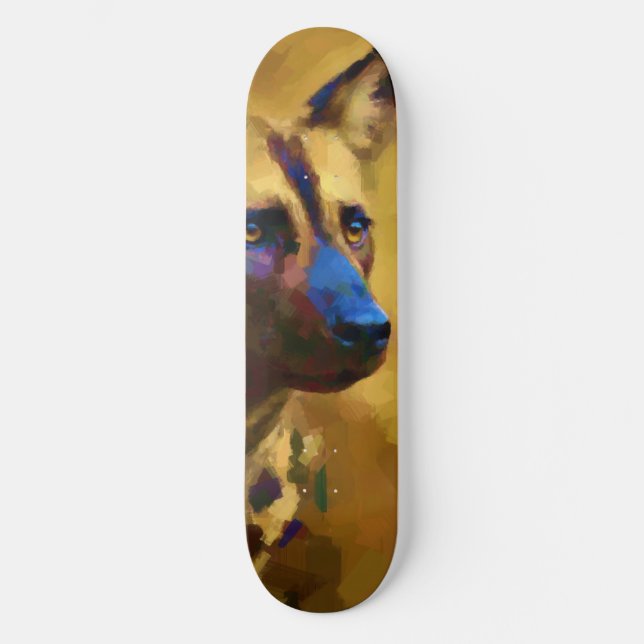 Chien Sauvage d'Afrique Skateboard (Front)
