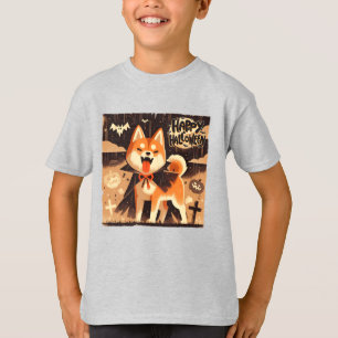 Chien Shiba Inu habillé en T-shirt Vampire