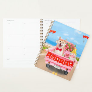Chien Shiba Inu Saint Valentin Coeurs de Camion