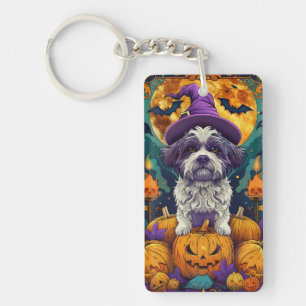 Chien Shih Tzu effrayant Halloween Sorcière et Cit