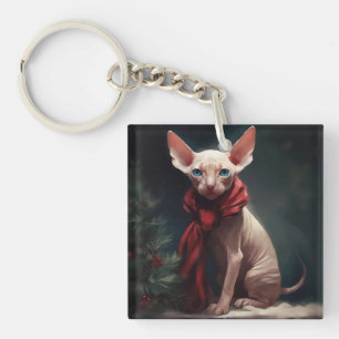 Chien Sphynx dans la neige de Noël