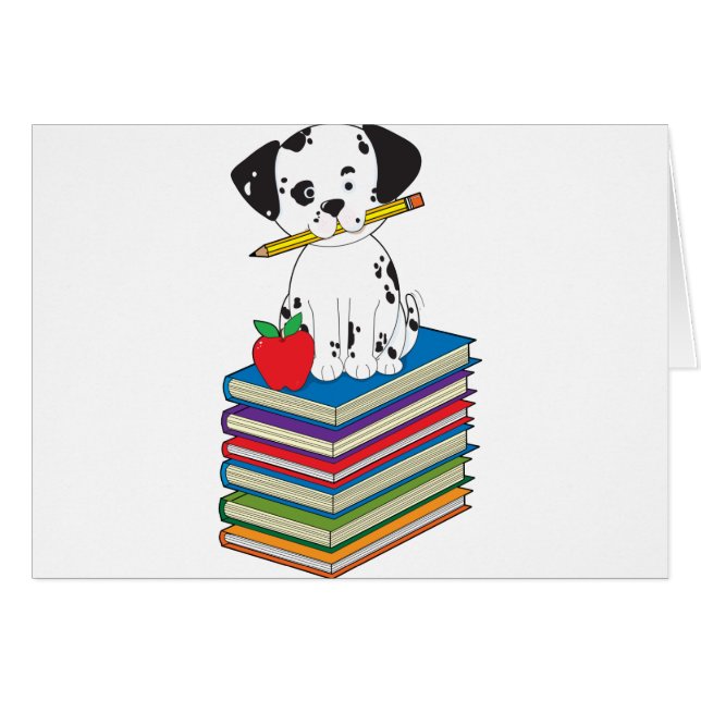 Chien sur des livres (Devant horizontal)