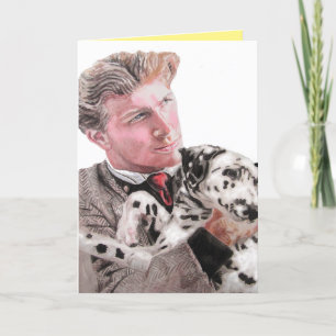 Chien tacheté Chiens dalmatiens Aquarelle Carte d'