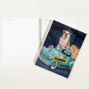 Chien-taureau anglais Halloween Truck nuit d'effro