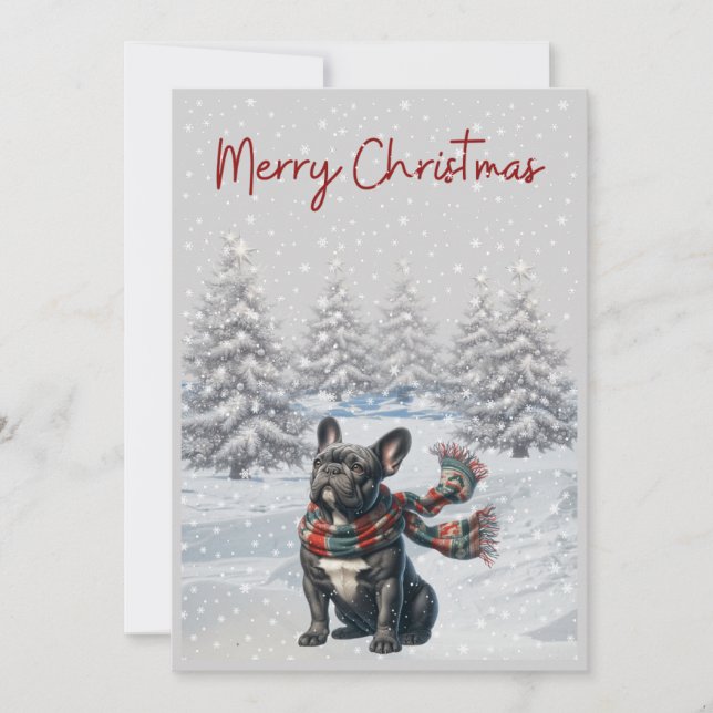 Chien-taureau français dans la carte de Noël de ne (Devant)