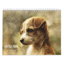 Chien vintage calendrier 2023