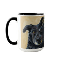 Chien w bent oreille | Mug à deux tons, 15 oz