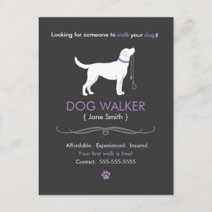 Chien Walker Marcher Affaires Carte postale Public