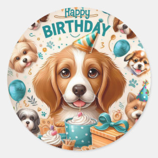 Chien Woof Tastic Happy Birthday Stickers