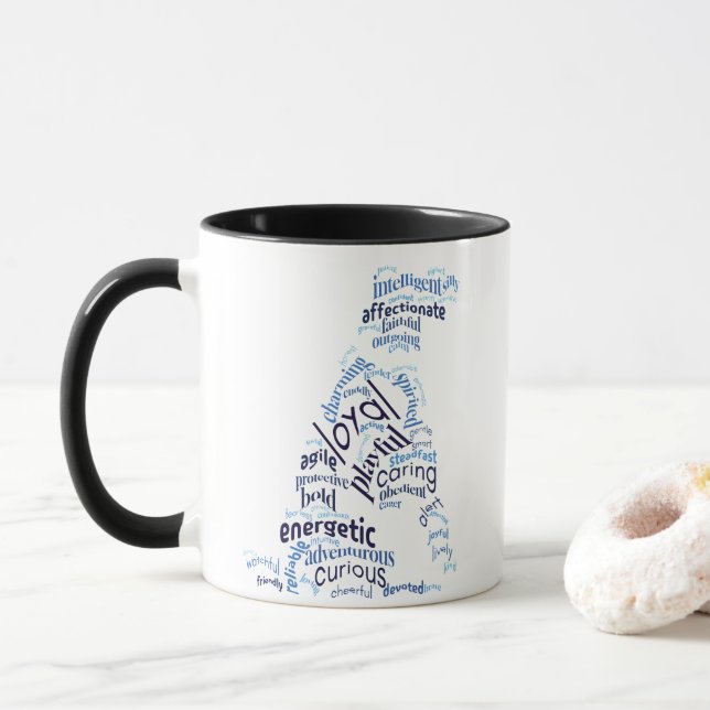 Chien Word Cloud Mug (Avec donut)