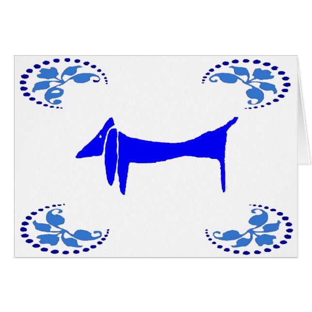 Chiens Abstraits Dachshund Bleus (Devant horizontal)