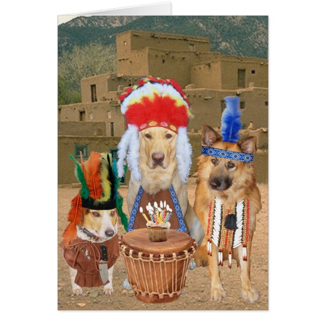 Chiens amusants Anniversaire des Amérindiens (Devant)