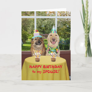 Chiens amusants Carte d'anniversaire pour conjoint