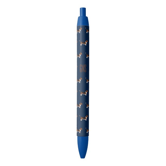 Chiens beagles Motif Stylo monogramme (devant Vertical)