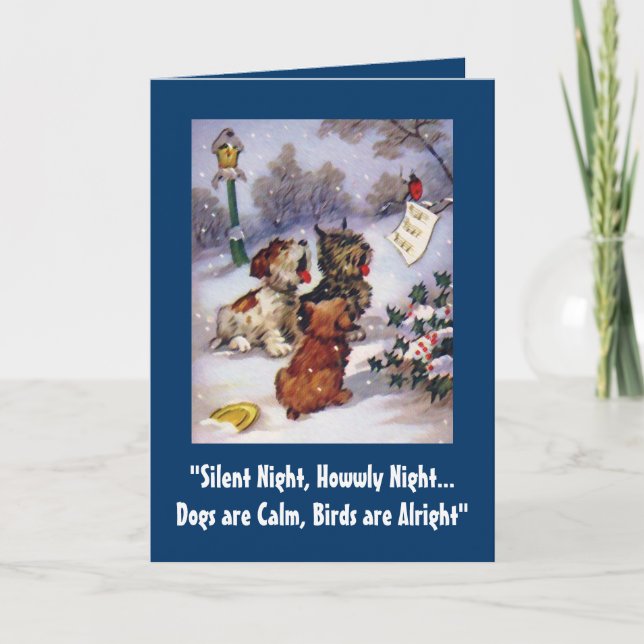 Chiens chantants amusants et cartes de Noël d'anim (Devant)