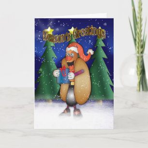 Chiens chauds, Oignons, Pain, Carte de Noël - Père