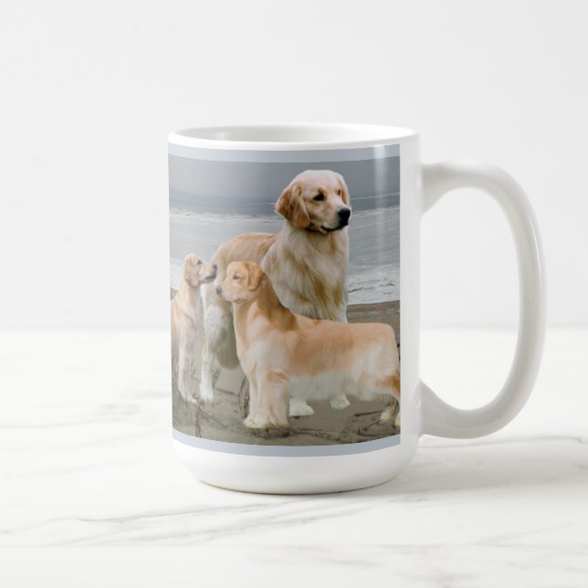 Chiens d'arrêt d'or à la tasse de plage (Droite)
