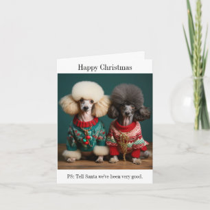 Chiens de caniche Carte de Noël