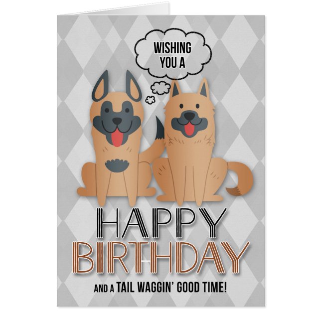 Chiens de caricature mignons pour l'anniversaire d (Devant)