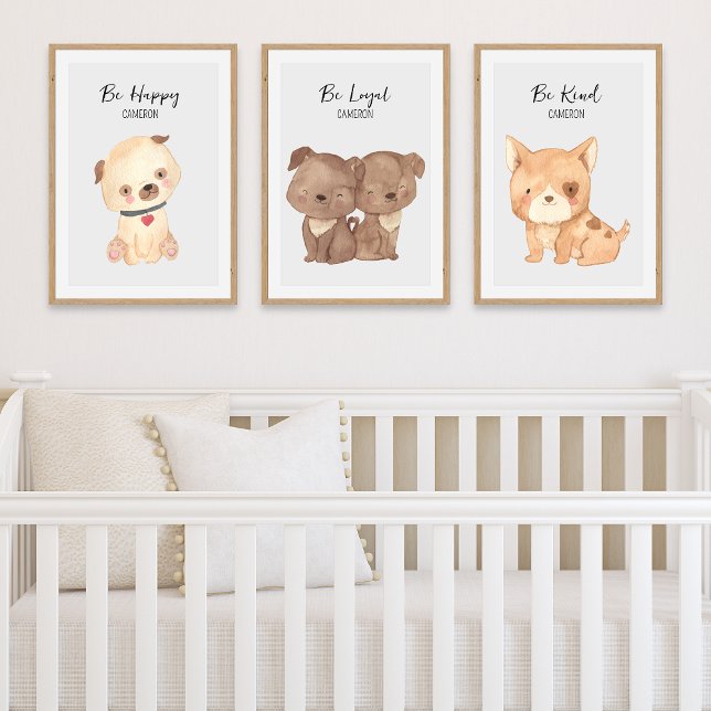 Chiens de chiots mignons Nom du texte personnalisé (Créateur téléchargé)